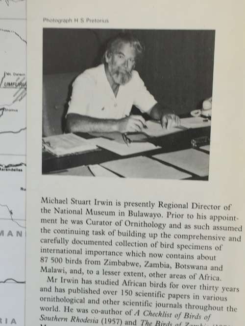 The Birds of Zimbabwe by Michael P Stuart Irwin Hard Cover 1981 | Rhodesiana