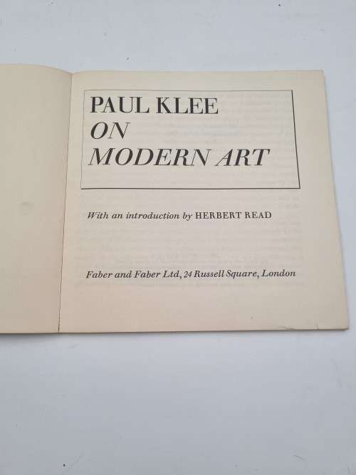 Paul Klee On Modern Art by Paul Klee and Herbert Read