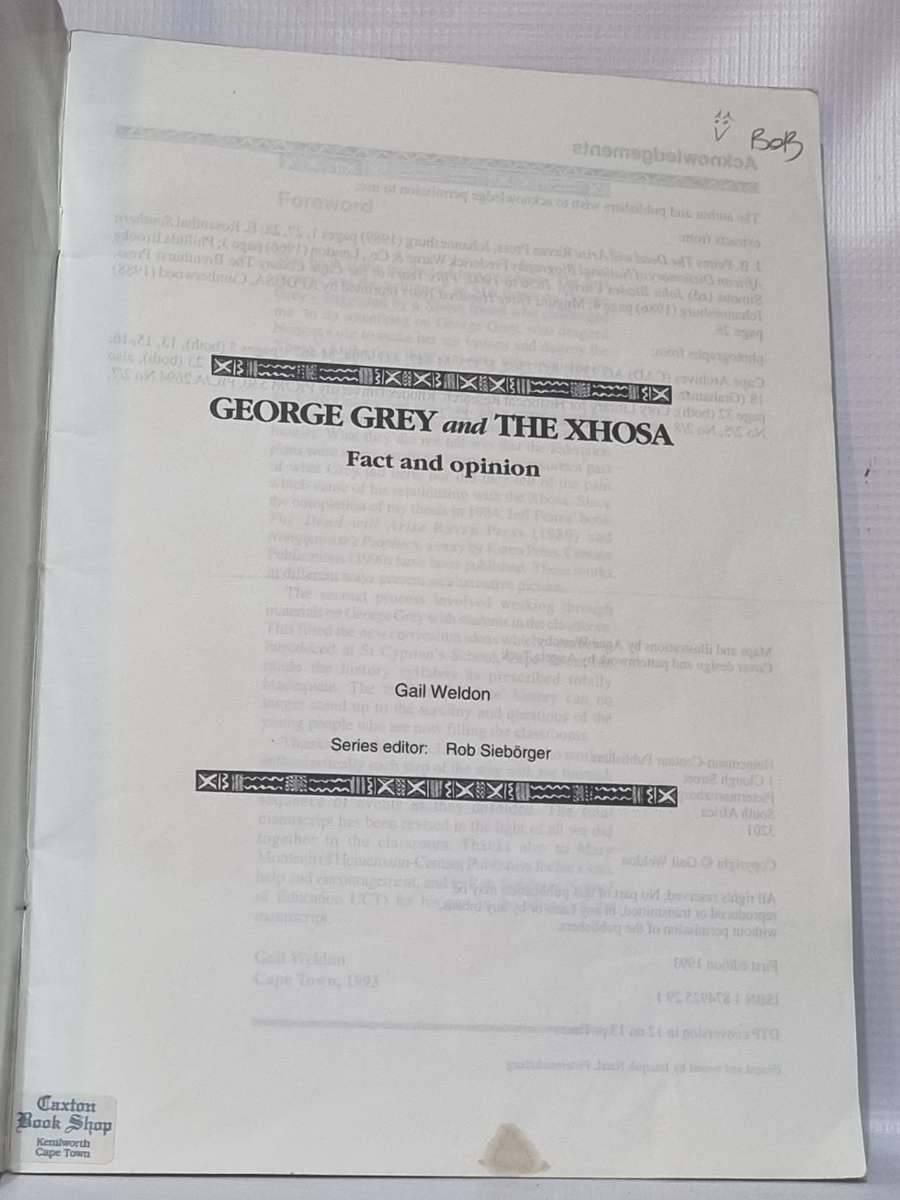 George Grey and the Xhosa - Gail Weldon | Fact and Opinion