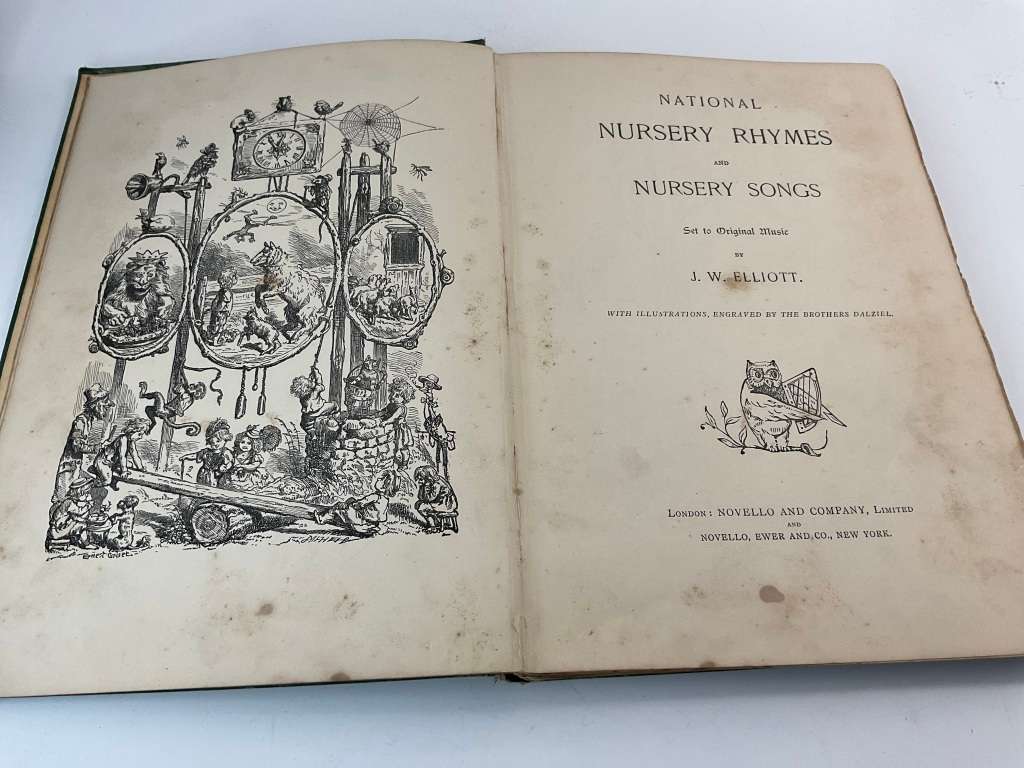 National Nursery Rhymes and Nursery Songs by J.W. Elliott c1890 | Etchings by Dalziel Brothers