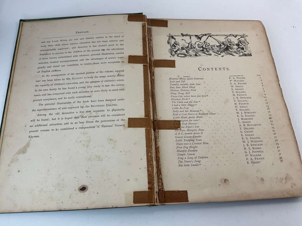 National Nursery Rhymes and Nursery Songs by J.W. Elliott c1890 | Etchings by Dalziel Brothers