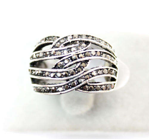 Black Rhinestone Fashion Rings