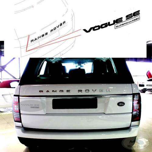 Range Rover emblems in Black and Chrome