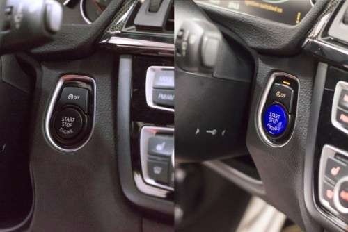 BMW Start/Stop button in red
