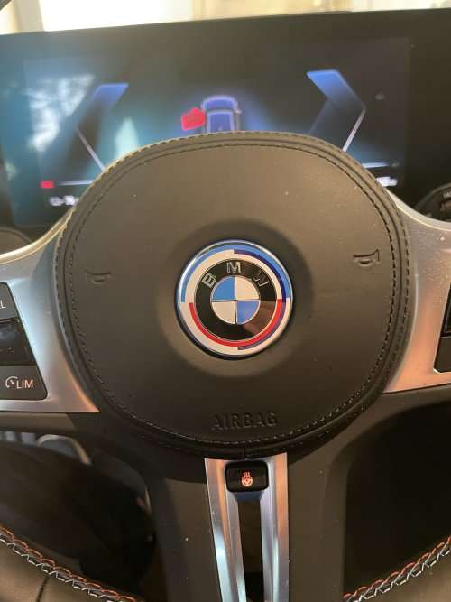 BMW 50th annivesary steering badge -