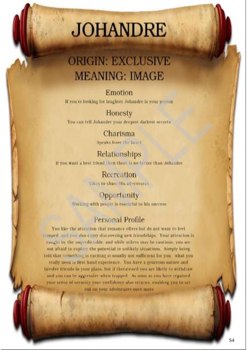 Afrikaans or English Name Meaning Certificate Keepsake (Digital)