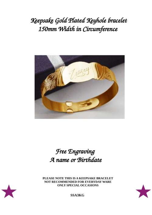 Baby Gold Plated Keyhole Keepsakes Bracelet