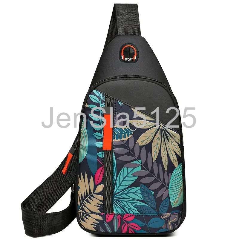 COMBO DEAL ! Ladies Leaf Print Cross Body Shoulder Bag with a matching mini bag