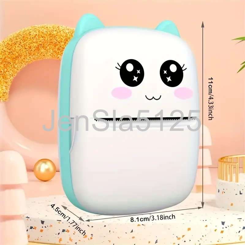 BLUE WIRELESS MINI BLUETOOTH POCKET THERMAL PRINTER