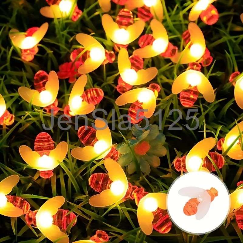 Solar Powered Honeybee String Lights - 30 Leds