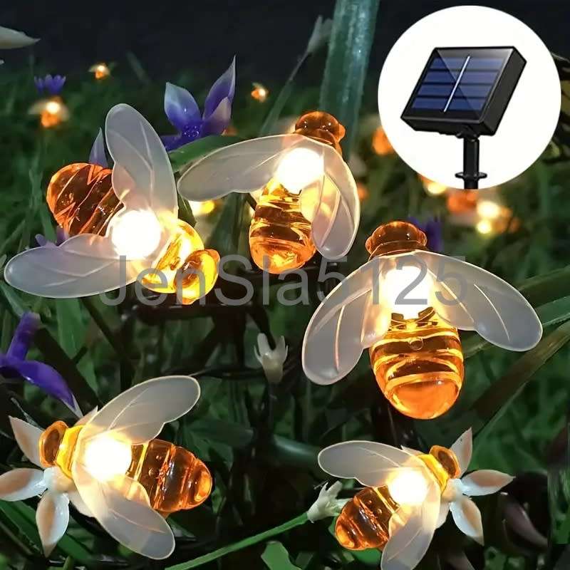 Solar Powered Honeybee String Lights - 30 Leds