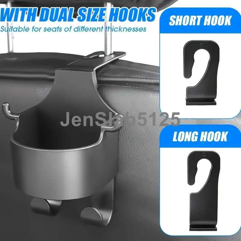 1X CAR SEAT HEADREST 2 IN 1 CUP/PHONE HOLDER AND HANGING HOOK