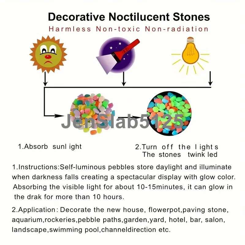 GLOW IN THE DARK FLUORESENT PEBBLES