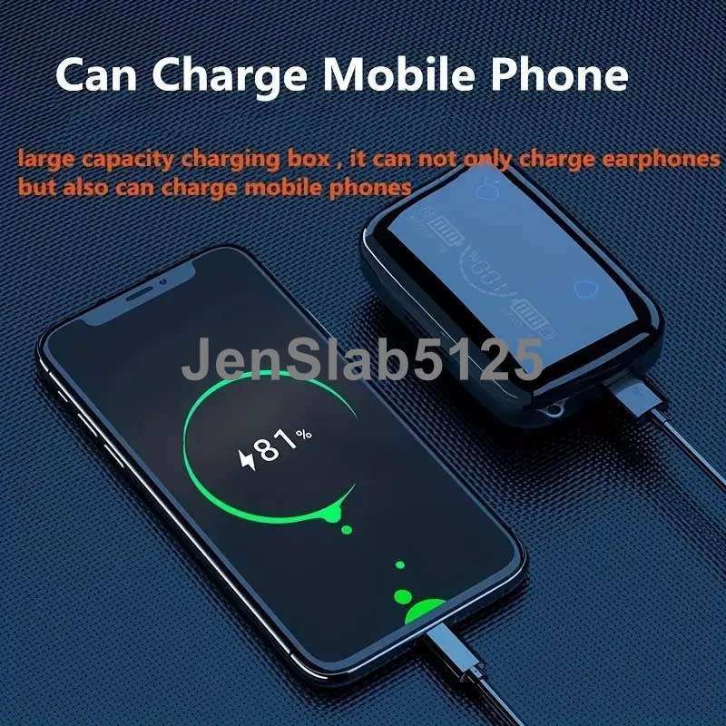 TWS WIRELESS EARBUDS WITH TOUCH CONTROL, DISPLAY SCREEN AND POWER BANK, SINGLE AND BINAURAL SWITCH