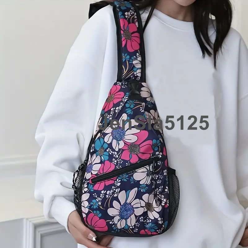 NEW IN - Ladies Floral Print Cycling Strap Cross Body Shoulder Bag