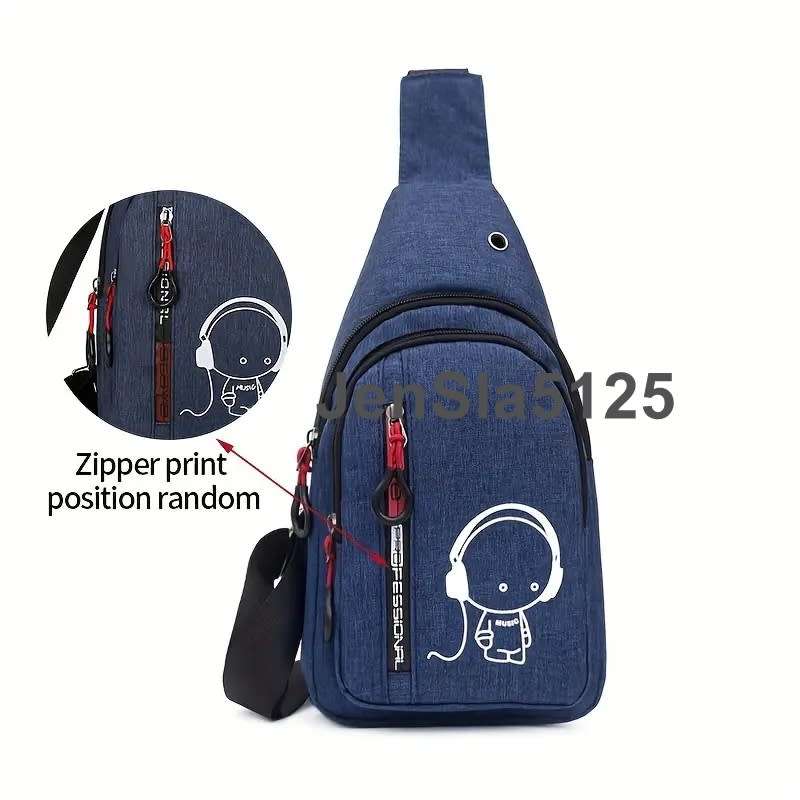 Blue Luminous Cross Body Shoulder Bag (Unisex)