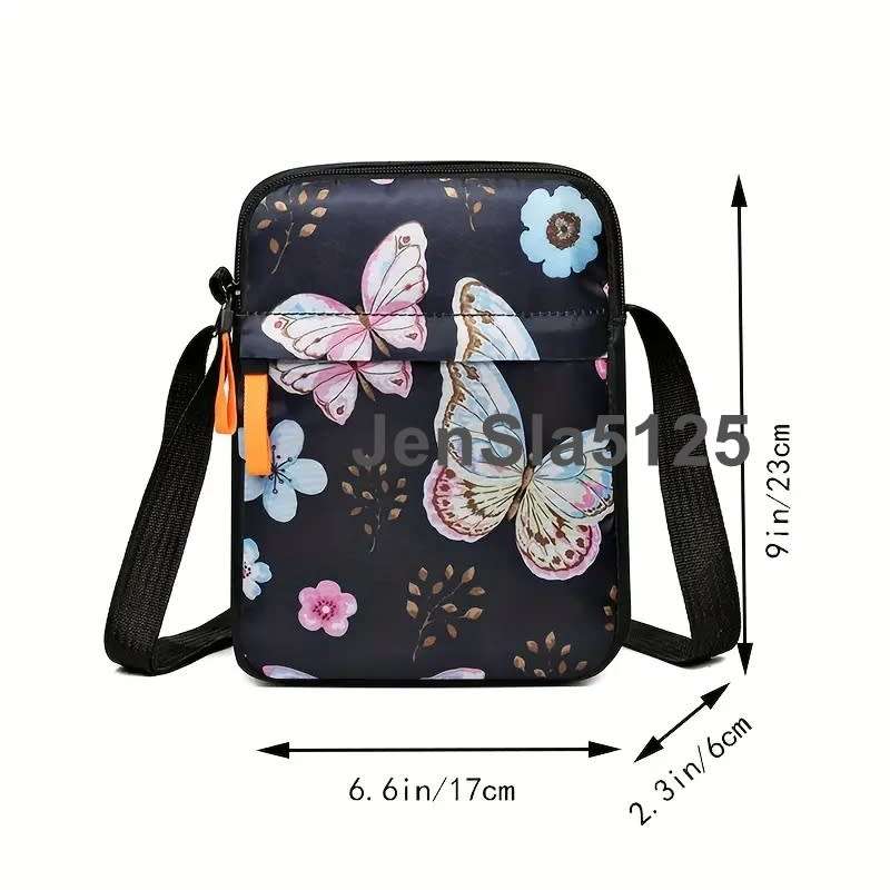 COMBO DEAL ! Ladies Leaf Print Cross Body Shoulder Bag with a matching mini bag