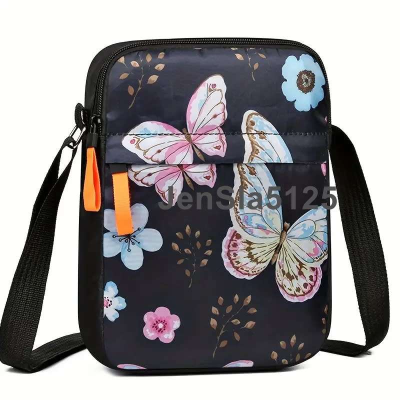 COMBO DEAL ! Ladies Butterfly Print Cross Body Shoulder Bag with a matching mini bag