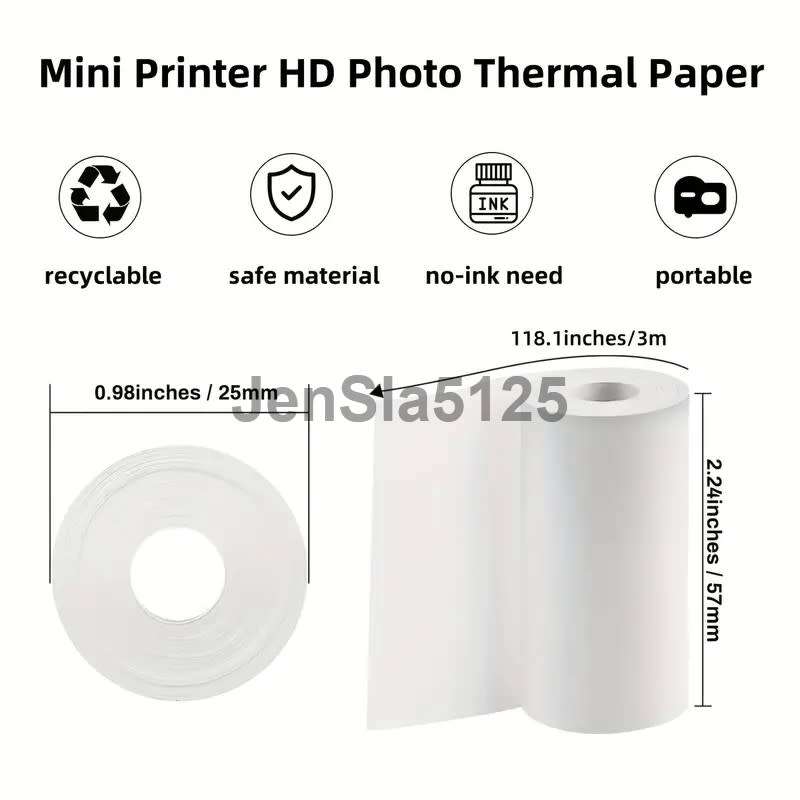 2 X HD PHOTO STICKER MINI THERMAL PRINTER PAPER ROLLS
