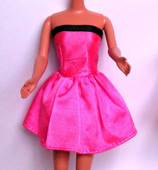Barbie Clothes: Pink Dress Strapless
