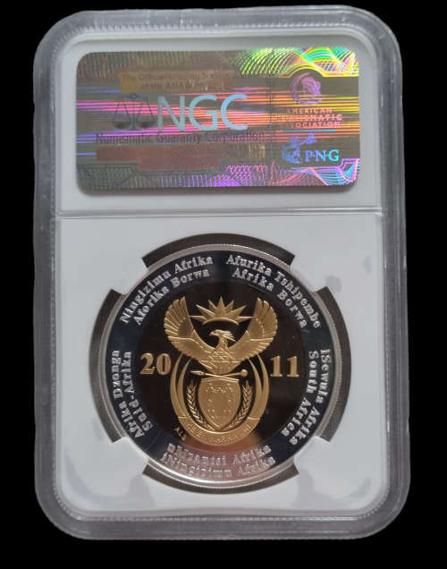 South Africa: 2011 Silver R5, Rand 90th Anniversary, NGC PF70UC