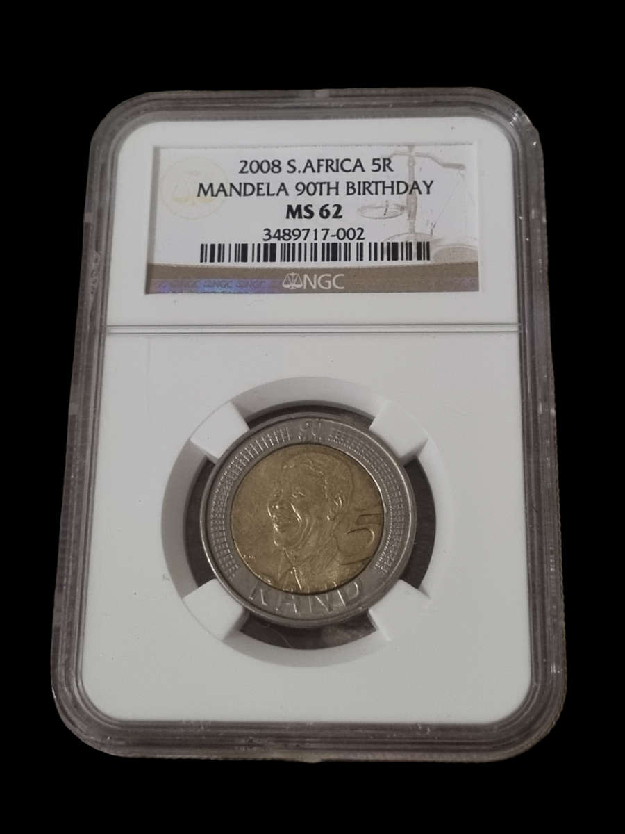 South Africa: 2008 Mandela 90th Birthday R5, NGC Ms62