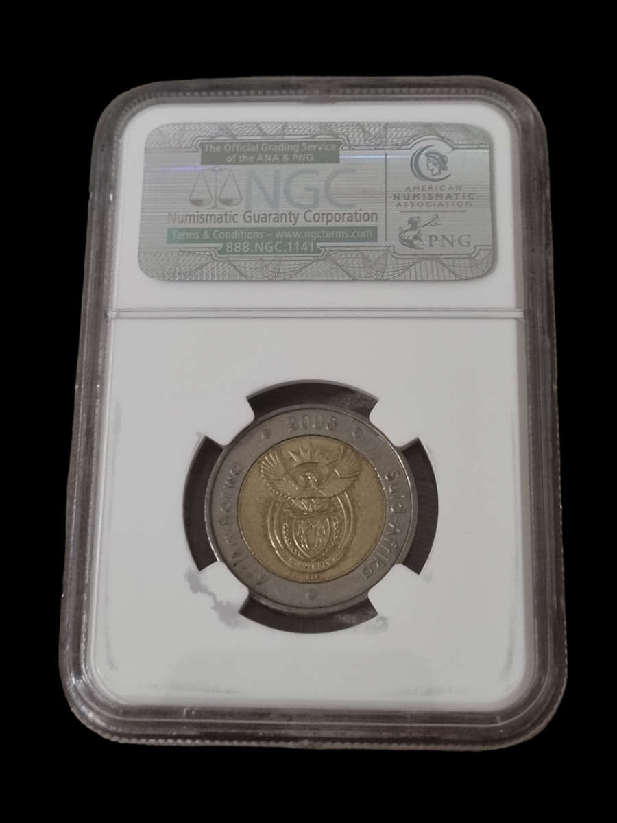 South Africa: 2008 Mandela 90th Birthday R5, NGC Ms62