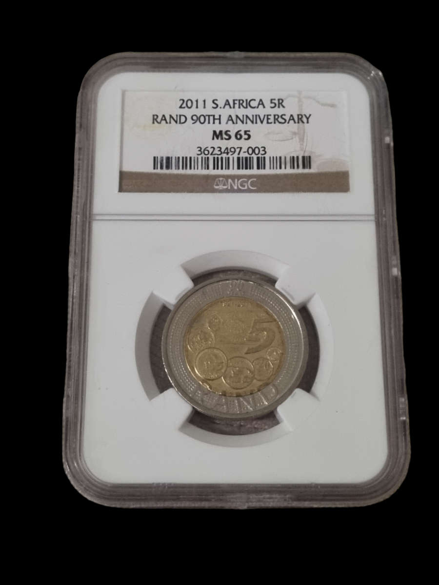 South Africa: 2011 R5, Rand 90th Anniversary, NGC MS65