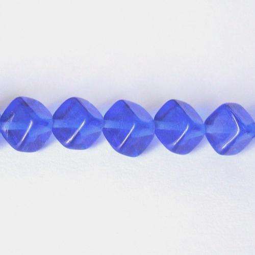 Czech Glass Diagonal Cube 8mm 45pc - (+/- R0.40 each) - Sapphire
