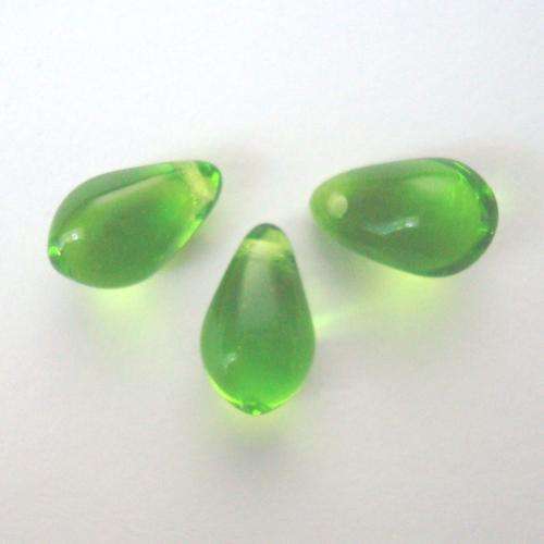 Czech Glass Drop 6x10mm 70pc - (+/- R0.30 each) - Green