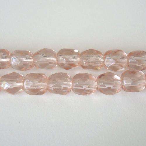 Czech Fire Polished 4mm 100pc - (+/- R0.16 each) - Pink Peach
