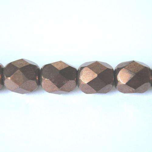 Czech Fire Polished 6mm 40pc - (+/- R0.38 each) - Bronze Dark Jet