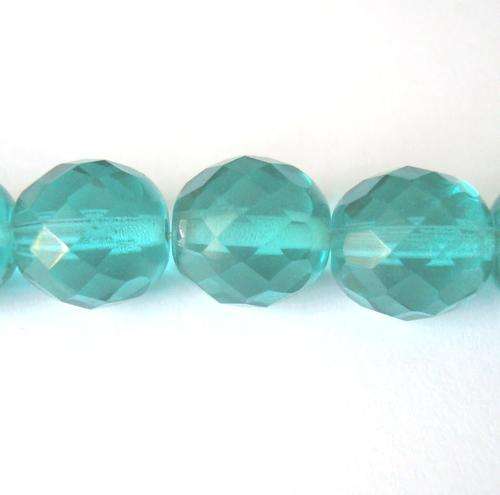 Czech Fire Polished 10mm 25pc - (+/- R0.92 each) - Blue Zircon - Teal
