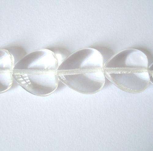 Czech Glass Heart 10mm 36pc - (+/- R0.36 each) - Crystal Clear