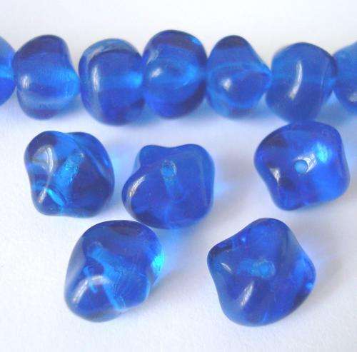 Czech Glass Nugget 7x9.5mm 50pc - (+/- R0.32 each) - Sea Blue