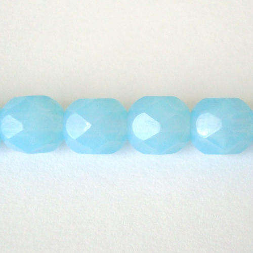 Czech Fire Polished 6mm 40pc - (+/- R0.38 each) - Alabaster Aquamarine