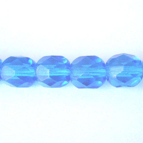 Czech Fire Polished 6mm 40pc - (+/- R0.38 each) - Aqua Blue