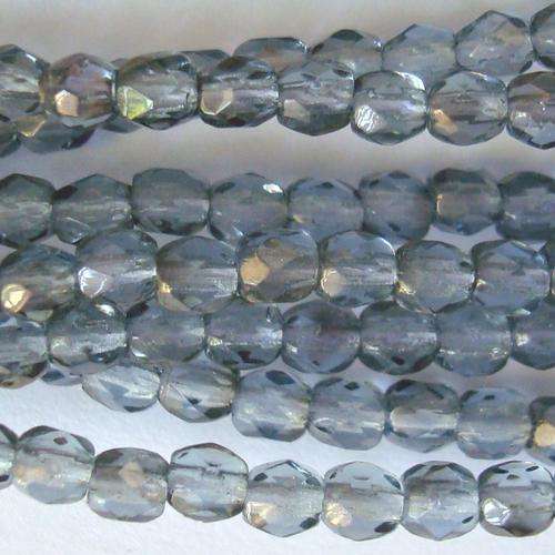 Czech Fire Polished 3mm 130pc - (+/- R0.15 each) -Montana Light coated