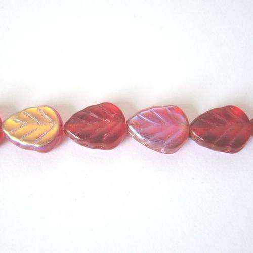 Czech Glass Leaf 10x8mm 35pc - (+/- R0.49 each) - Siam AB