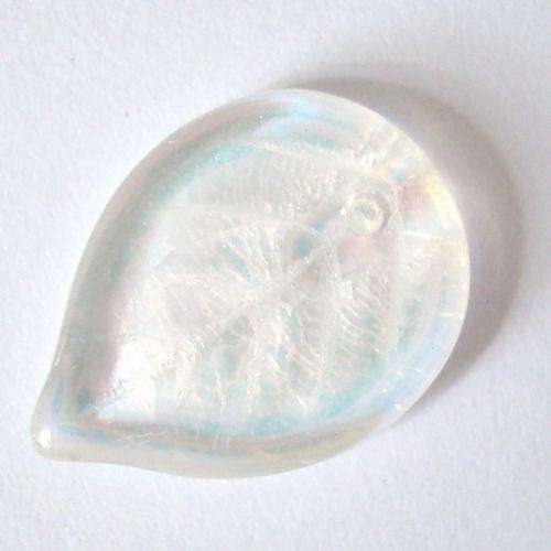 Czech Glass Leaf 18x13mm 25pc - (+/- R0.88 each) - Crystal AB
