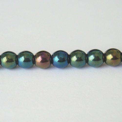 Czech Glass Round 5mm 75pc - (+/- R0.19 each) - Iris Green