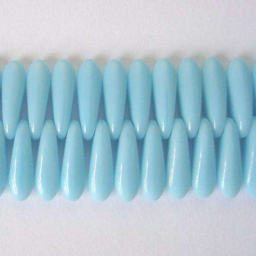 Czech Glass Spears 2x10mm 130pc - Opaque Blue Light