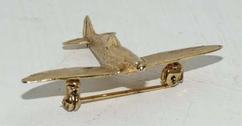 Bright, shining WW2  "Spitfire" airplane brooch, good condition.