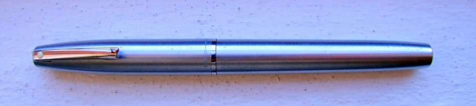 SHEAFFER Imperial 444 Fine Brushed Steel Body White Dot Fountain Pen short clip