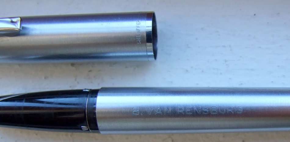 SHEAFFER Imperial 444 Fine Brushed Steel Body White Dot Fountain Pen short clip