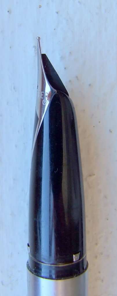 SHEAFFER Imperial 444 Fine Brushed Steel Body White Dot Fountain Pen short clip