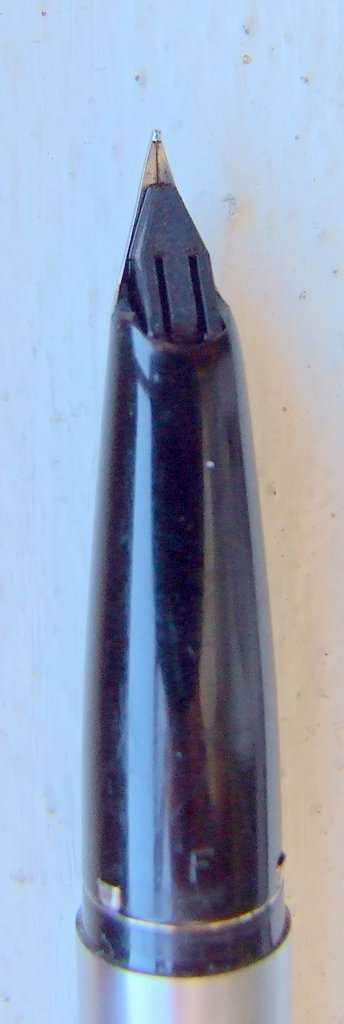 SHEAFFER Imperial 444 Fine Brushed Steel Body White Dot Fountain Pen short clip