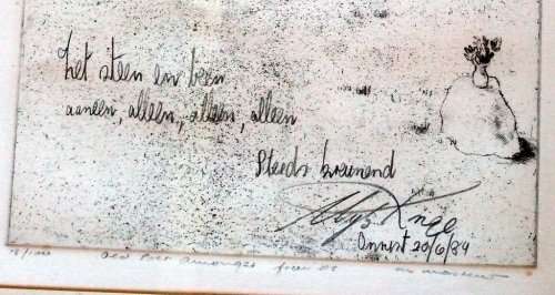 TWO MARGARET MASKEW ETCHINGS OF UYS KRIGE: Old Poet  #18/100, 1984 and Ek is Oud #9/100 1978