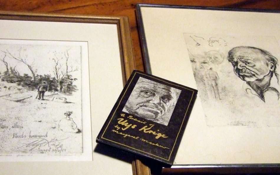 TWO MARGARET MASKEW ETCHINGS OF UYS KRIGE: Old Poet  #18/100, 1984 and Ek is Oud #9/100 1978