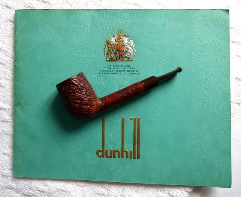 DUNHILL TANSHELL ESTATE PIPE, 1957 #4 BOWL VERY NICE, OLD REPAIR plus 1964 DUNHILL CATALOGUE 48PAGES